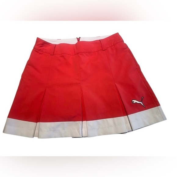 PUMA Barbie Hot PINK & White Mini Skort. SZ 4 Pleated Invisible Zip 2 Pockets - Picture 1 of 15